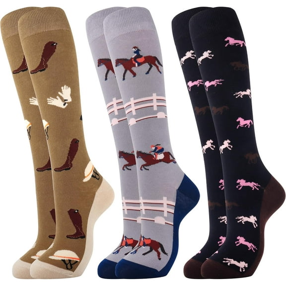 SONGAUN Horse Riding Socks Horses Lovers Gifts for Cowgirl Ladies' Equestrian Gifts
