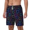 thumbnail image 2 of Balery Colored Hearts Mens Swim Trunks Swim Shorts for Men Quick Dry Inseam Beach Shorts with Compression Liner Pocket-3X-Large, 2 of 9