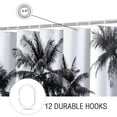 thumbnail image 3 of Lalilo 4 Pcs White Shower Curtain Sets with Rugs for Bathroom Decor,Black and Tropical Coconut Palm Bathroom Curtain Set with Mats, 3 of 6