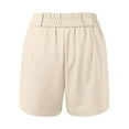thumbnail image 5 of SNKSDGM Women's Plus Sweatpants Women Tall Length Extra Long Women Linen Pants Womens Shorts Trendy Summer Dressy Elastic High Waisted Side Slit Business Casual Suit Work Shorts with Pockets, 5 of 5