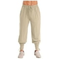 thumbnail image 4 of Haitryli Men's Medieval Renaissance Pants Ankle Banded Pirate Pants Vintage Costume for Halloween Champagne M, 4 of 6