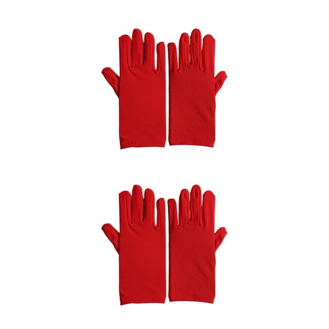 Naiovety Guante de LICRA para mujer, ropa de mano, accesorios elásticos ajustables para las manos, ropa de Cosplay, vestido de leche, protector solar Rojo 2piezas Naiovety CBP457680