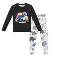 thumbnail image 2 of Pyjamas pour Enfants Garçons Ensemble de Pyjama Imprimé Dinosaure Col Rond Manches Longues Pantalon 2 Pcs Printemps Automne Pyjamas pour Enfants Noir 3 Ans-4 Ans, 2 of 5