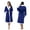 Blue, variant on Napa Plush Warm Bathrobe Micro Fleece Spa Robe 48" Sleepwear with Sherpa Trim and Pockets Blue
