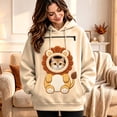 thumbnail image 2 of DHFJKG Women's Hoodie With Pet Pouch, Cute Lion Graphic Pet Holder Zipper Pocket Carries Pullover, 2 of 5