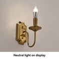 thumbnail image 5 of 3W Vintage Candlestick Wall Sconce E14 Base Metal Wall Light for Fixture Bedroom Living Room Hallway Bronze, 5 of 6