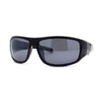 thumbnail image 1 of Mens Xloop Classic 90s Sport Wrap Plastic Sunglasses Shiny Black, 1 of 4