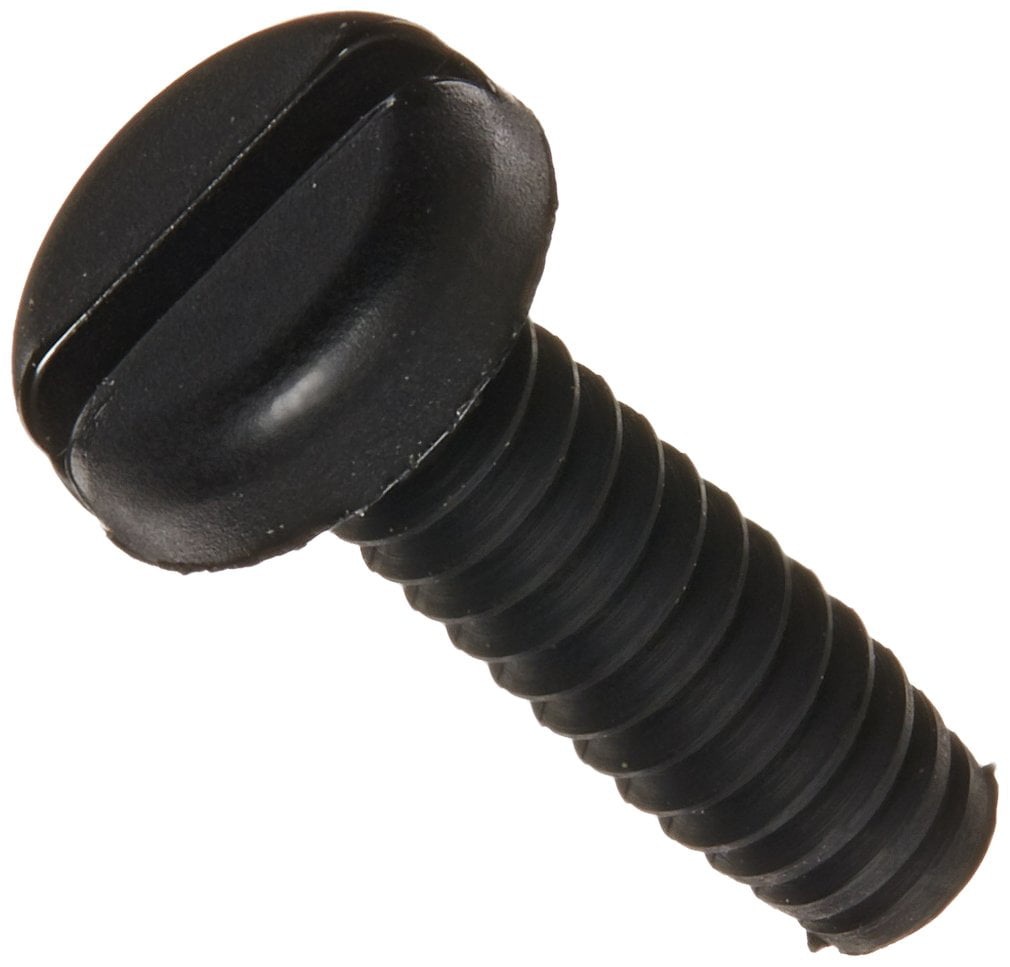 #8-32 Thread Size Slotted Drive USA Made Fully Threaded Pack of 100 Black Nylon 6/6 Pan Head Machine Screw 1-1/4 Length