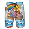 thumbnail image 3 of Goofa Rainbow Animals on Noah's Ark Printed Mens Swim Trunks Summer Quick Dry Short Beach Swimwear Bathing Suits-Medium, 3 of 9