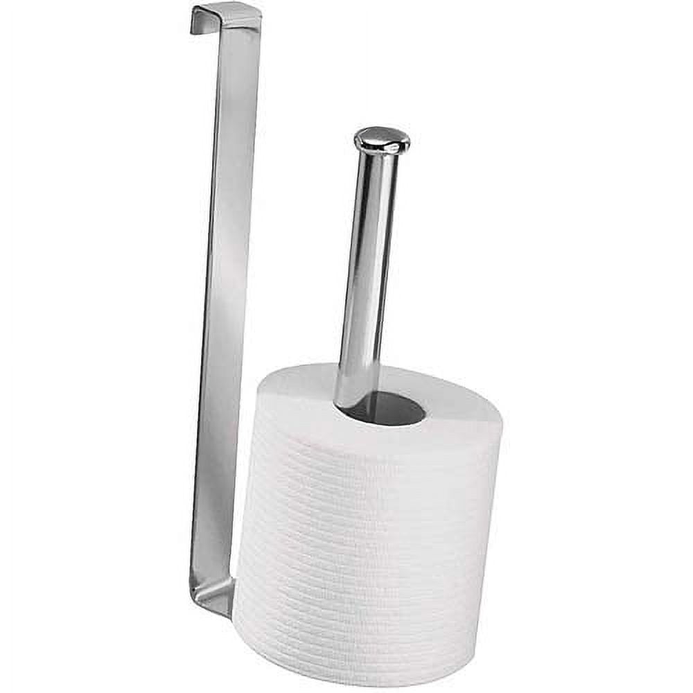 iDesign Classico Metal Toilet Paper Reserve, over the tank tissue organizer for storage, Chrome