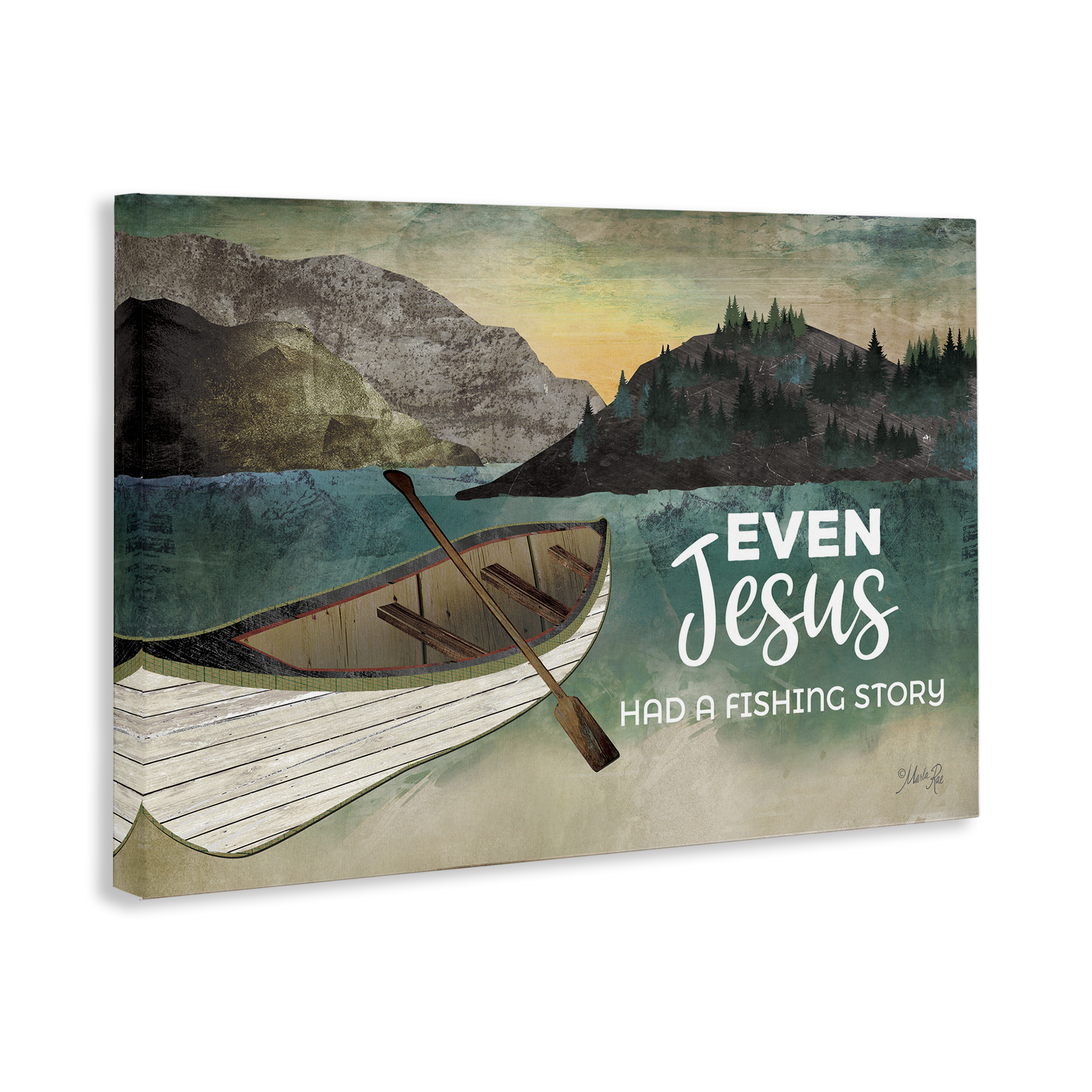 Stupell Industries Jesus Had Fishing Story Religious Painting Gallery Wrapped Canvas Art Print Wall Art, 30 x 20