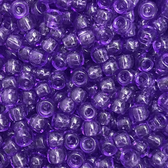 Pony Beads Amethyst Purple Crow Beads 6x9mm Large Hole Made in USA