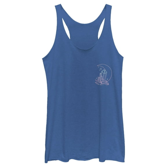 Women's Lost Gods Shine On Crystal  Racerback Tank Top Royal Blue Heather X Small