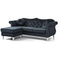 thumbnail image 3 of Home Square 2-Piece Furniture Set with Sofa Chaise and Chair in Black, 3 of 11