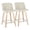Cream Fabric, variant on LumiSource Brown Toriano 24" Fixed Height Counter Stool - Set of 2