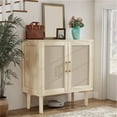 thumbnail image 4 of Sideboard Cabinet Accent Cabinet Storage Cabinet With Rattan Decor Doors Buffet Cabinet With Solid Wood Feet Buffet Cabinet With Rattan Decor Doors Solid Wood Feet Multifunctional, 4 of 6