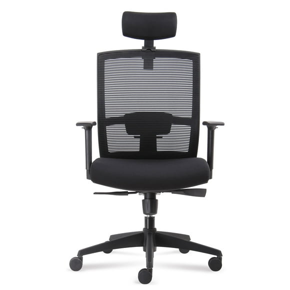 Silla Oficina Ergonómica con Cabecero y Soporte Lumbar Ajustable Taylor Negro