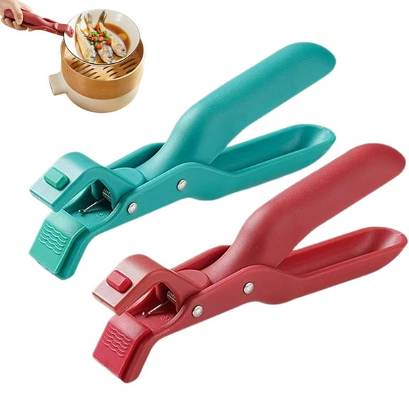 Hot Plate Gripper Tongs - Anti-Scald Silicone Handle Lifters for Bowls, Pans & Dishes, Multi-Angle Non-Slip Kitchen Utensil Clip