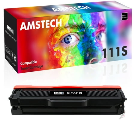 Amstech 1-Pack Compatible Toner with Chip for Samsung MLT-D111S 111S, Xpress SL-M2020 M2020W M2022 M2022W M2024 M2070 M2070W M2070F M2070FW M2026W Black