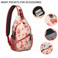 thumbnail image 2 of Sac à Bandoulière Polyvalent à Imprimé de Fraises Rouges Mignonnes pour Voyage et Plein Air, Sac à Bandoulière Léger et Stylé avec Rangement à Étages pour Essentiels, 2 of 6
