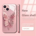 thumbnail image 6 of CaseCaca Elegant Vivid Pink Glass Butterfly Phone Case for iPhone 15 Plus, 6 of 8