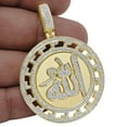 thumbnail image 2 of Genuine Real Diamond Allah Muslim Islamic Medallion 10K Gold Over Pendent Charm, 2 of 4