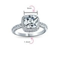 thumbnail image 4 of Bling Jewelry Womens Stunning 3-6CT Radiant Cut Engagement Ring Set, Sterling Silver, CZ Halo Design, 4 of 7