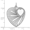 thumbnail image 3 of Auriga Fine Jewelry 925 Sterling Silver Heart Disc Charm (L- 31mm, W-25mm) for Women, 3 of 6