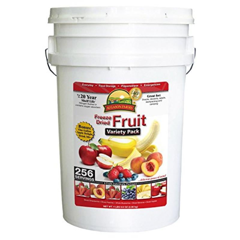 Augason Farms High Quality Freeze Dried Fruit Variety Pack 4 lb., 9.6 oz. Pail by