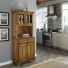 Cottage Oak Buffet with Cottage Oak Top and 2-Glass Door Hutch by Homestyles