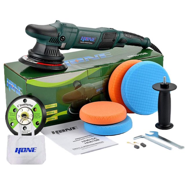 Pulidora Orbital HONE HNPR615B Negro 15 mm Largo Doble Acción 850 W Velocidad Variable