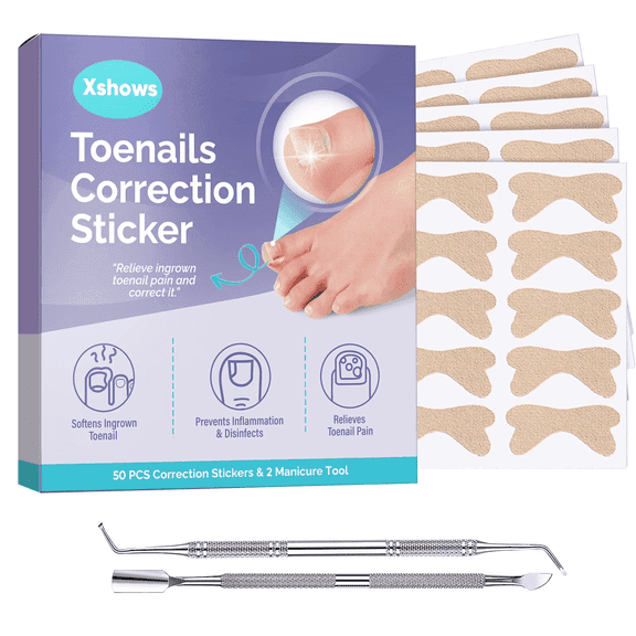 Ingrown Toenail Treatment, Ingrown Toenail Corrector Patch, Breathable Ingrown Toenail Tool Kit with Manicure Tools, 50 PCS