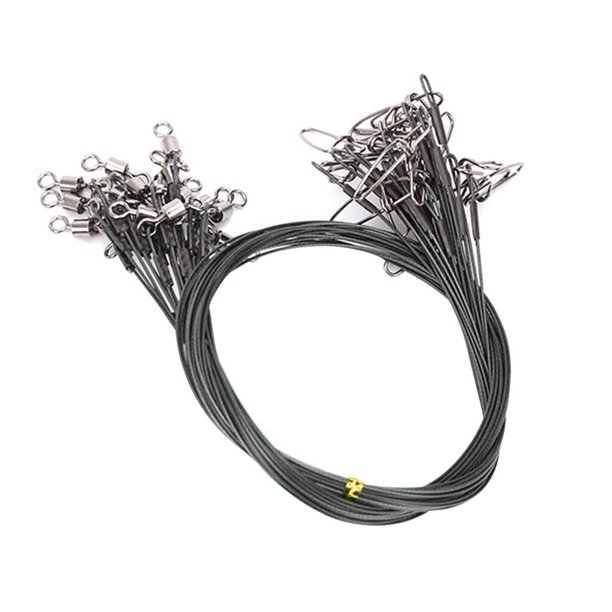 10 unids/set Anti-mordedura 50cm 150lb Conductor frontal línea de pesca equipo de pesca