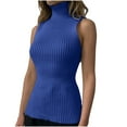 thumbnail image 2 of Women Summer Knit Short Sleeve Tshirt Casual Solid Color Sleeveless High Neck Shirt Crewneck Top Blouse Womens Tee Lightweight Comfortable Fashion Basic Tops, 2 of 9