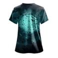 thumbnail image 7 of enyan Women's Halloween Shirts Pumpkin Tee Shirt Ghost Reading T-Shirt Short Sleeve Spooky Season Halloween Graphic V Neck Tops Halloween T-Shirts for Women(Sky Blue,XL), 7 of 7