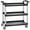 BLACK, variant on 3-Tier Utility Cart with 6 Hooks, Rolling Storage Cart on Wheels, 30"x18"x32.4", 661 lbs Capacity for Home/Kitchen/Office