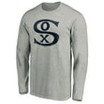 thumbnail image 2 of Men's Heathered Gray Chicago White Sox Cooperstown Collection Huntington Logo Long Sleeve T-Shirt, 2 of 3
