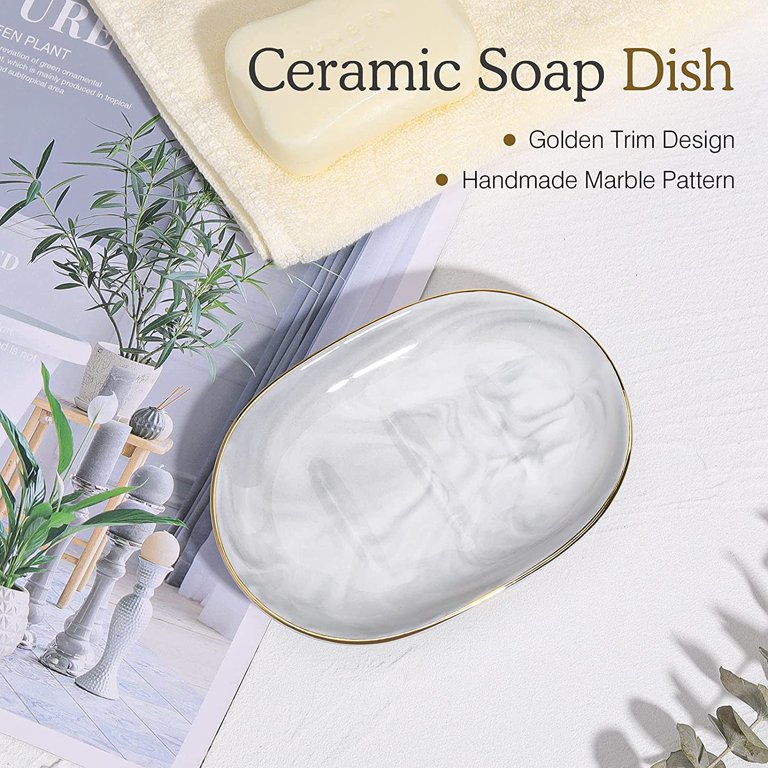 Velina Marble Soap Dish, Luxury Bath Accessories & Decor