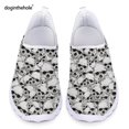 thumbnail image 1 of Doginthehole - Zapatillas deportivas de diseño con calaveras blancas para mujer, calzado informal sin cordones de malla para exteriores, mocasines cómodos para mujer, 1 of 5
