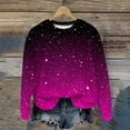 thumbnail image 3 of Womens Sweatshirts Tie-dye Long Sleeved Round Neck Pullover Sweaters Fall Winter Classic Lightweight Elegant Thin Pullover Outdoor Casual Loose Sportwear Tops Size 8-18, 3 of 8