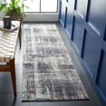thumbnail image 3 of SAFAVIEH Monray Lyssa Geometric Polyester Area Rug, Charcoal/Ivory, 7' x 7' Square, 3 of 7
