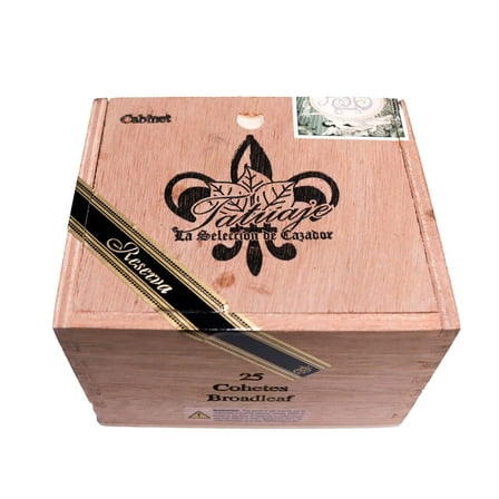 Tatuaje Cohetes Broadleaf Empty Wood Cigar Box 5.75" x 4.75" x 3.75"