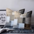 thumbnail image 2 of 26x26 Pillow Covers Set of 2, Modern Brown Beige Throw Pillow Covers Decorative Couch Cushion Case, Grey White Color Blocks Microfiber Square Pillowcases for Bedroom Car Living Room, 2 of 7