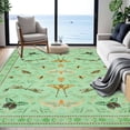 thumbnail image 2 of Soft Modern Area Rug for Living Room, Bedroom, Durable Home Decor Carpet, 8x10ft, Elegant Cyan, 2 of 8