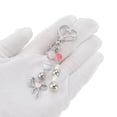 thumbnail image 5 of Unique Bargains 1 Pc Handbag Charm Keychain Beads Bag Accessories Silver Tone Beige, 5 of 6