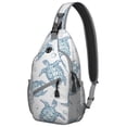 thumbnail image 1 of Fashionable Travel Sling Backpack Featuring Cartoon Seahorse, Starfish, Seashells, and Underwater Marine Life Patterns, Multi-Functional with Layered Storage for Outdoor Enthusiasts, 1 of 6