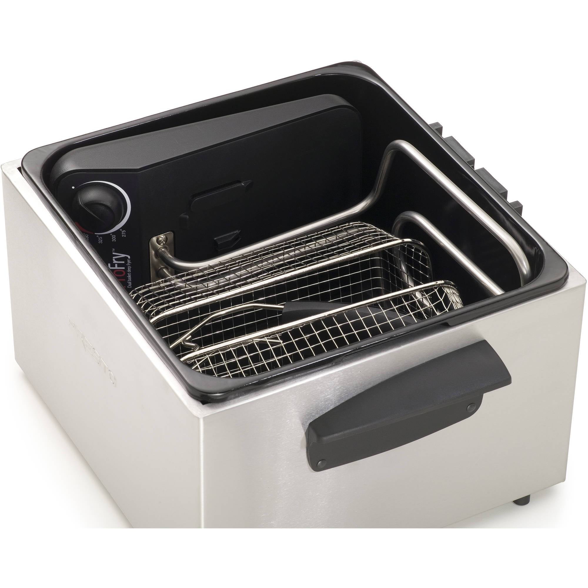 Presto 05466 Stainless Steel Dual Basket ProFry Immersion Element Deep Fryer