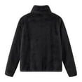 thumbnail image 3 of ShomPort Womens Fuzzy Fleece Jacket Zip up Stand Collar Solid Color Winter Warm Cozy Sweatshirt, 3 of 6