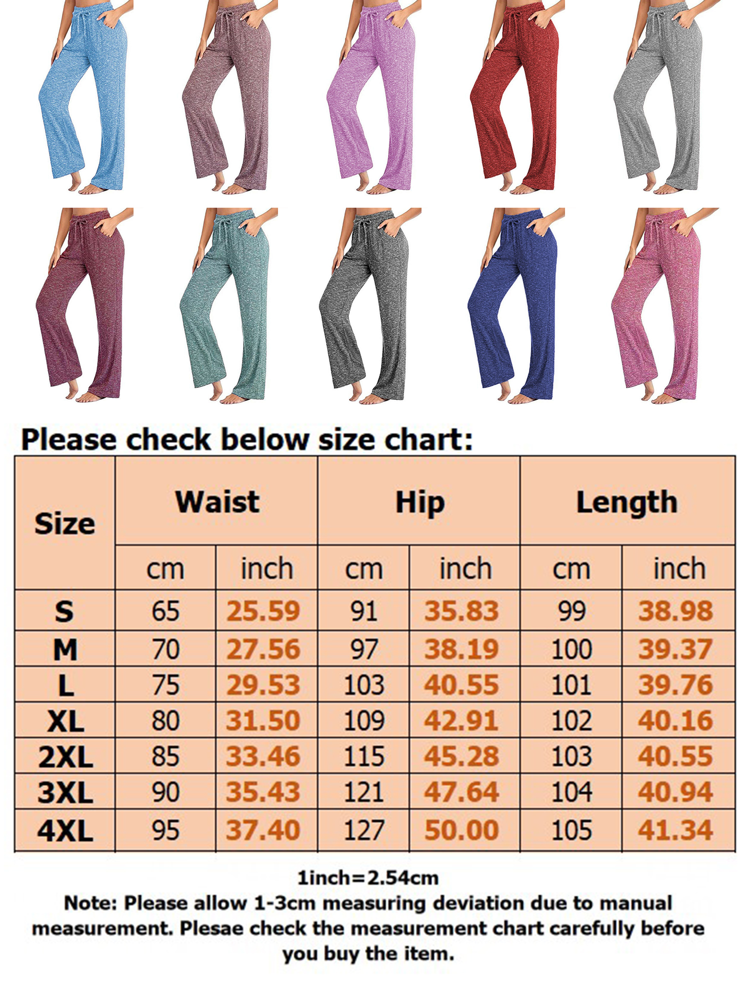 Sexy Dance Women Yoga Pants High Waisted Casual Sweatpant Elastic Waist Wide Leg Pant Plus Size Stretch Workout Pants Running Joggers Sportswear with Pockets - image 2 of 5