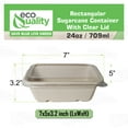 thumbnail image 3 of EcoQuality 24oz Disposable Bowls with Clear Lids - Rectangular Compostable Sugarcane Fiber Biodegradable Paper Bowls Eco-Friendly Take Out Food Storage Containers, Microwave Safe, Meal Prep (500 PACK), 3 of 8